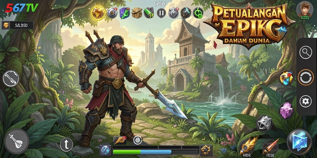 Tangkapan layar dari gameplay RPG seru di 567TV.