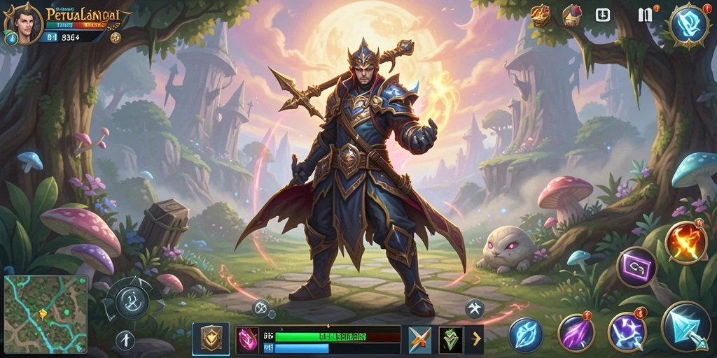 Screenshot utama gameplay <strong>8364</strong> yang menunjukkan aksi pertarungan fantastis.