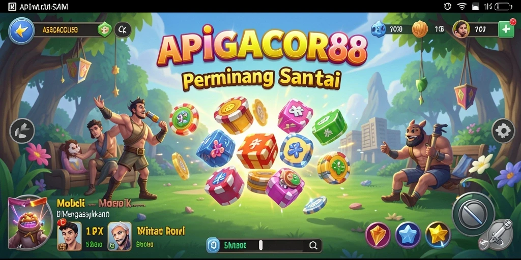 Screenshot utama APIGACOR88 menunjukkan keseruan gameplay santai.