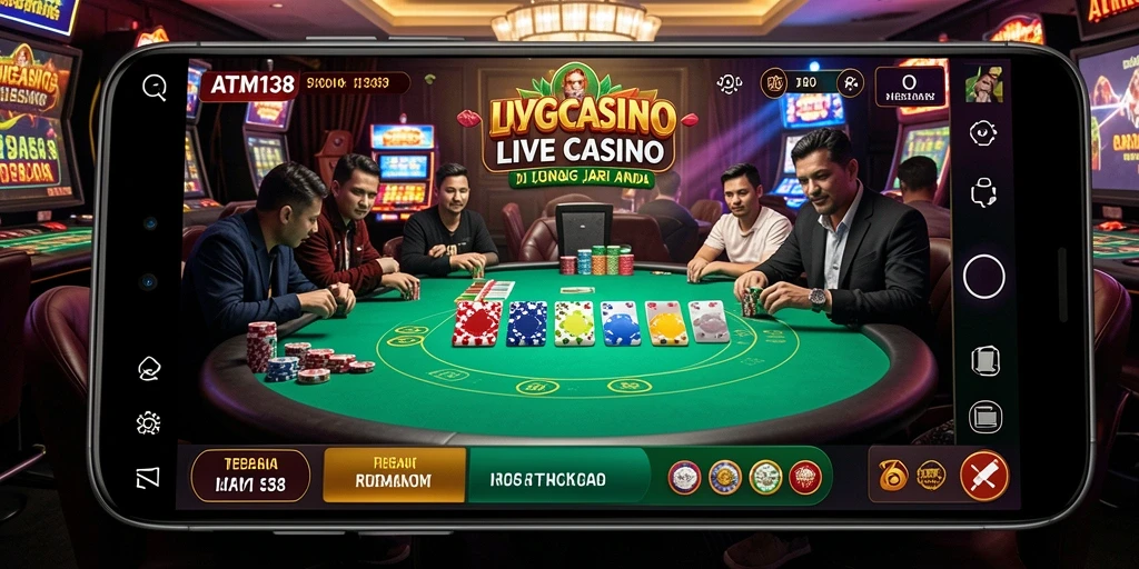 Screenshot utama ATM138 menampilkan gameplay Live Casino yang menarik.