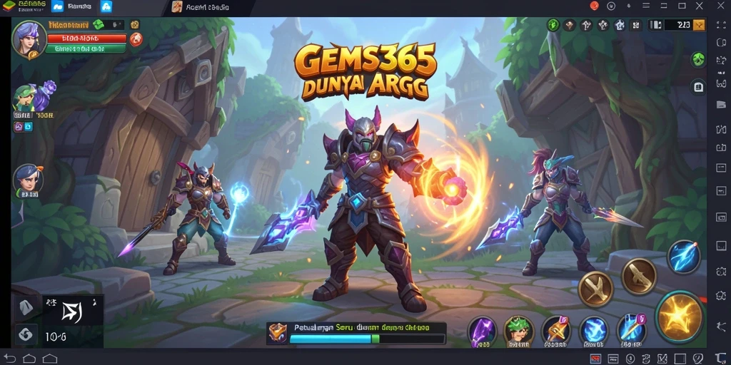 Screenshot GEMS365 menampilkan aksi seru dalam pertarungan ARPG.