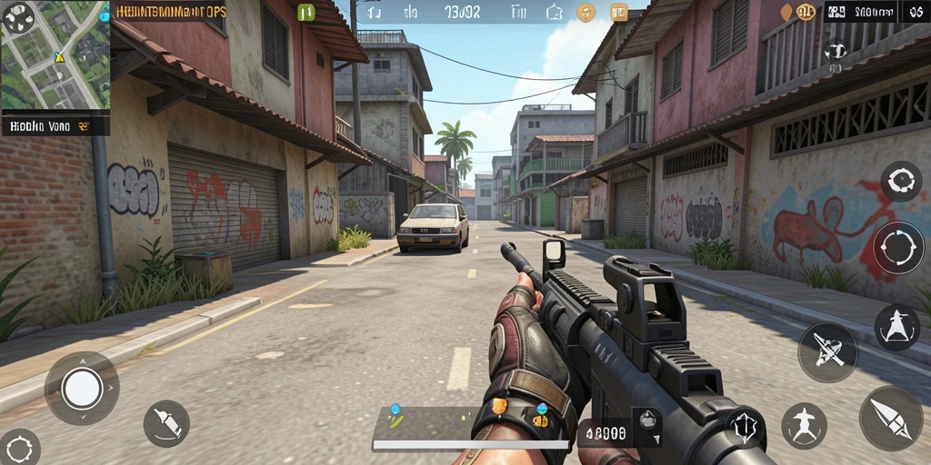 Screenshot gameplay HEBAT303 menampilkan aksi tembak menembak yang mendebarkan.