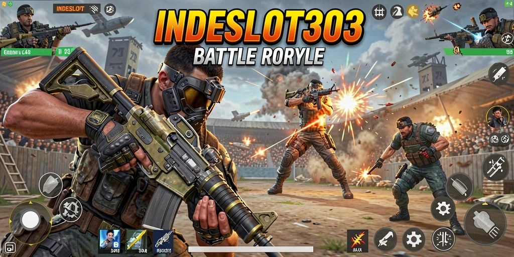 Gameplay mendebarkan dalam pertempuran Battle Royale.
