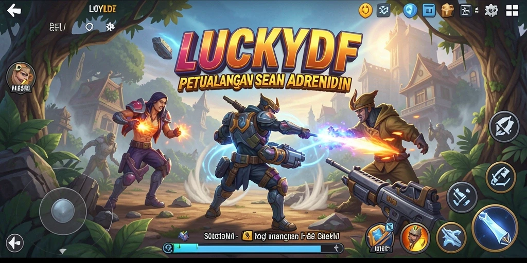 Tampilan gameplay seru di LUCKYDF dengan petualangan yang menantang.