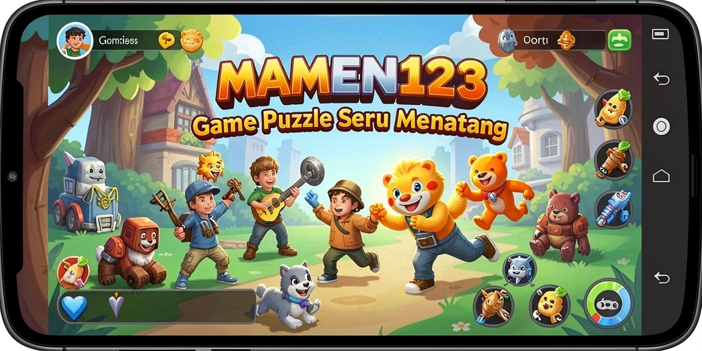 Tampilan gameplay MAMEN123 yang penuh warna dan menantang.