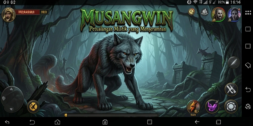 Screenshot MUSANGWIN menampilkan suasana mencekam dalam gameplay Horror.