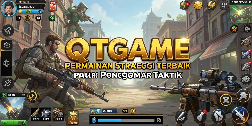 Tangkapan layar menampilkan aksi dinamis permainan strategi QTGAME.