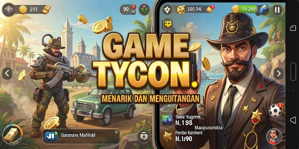 Tangkapan layar gameplay V98 menampilkan pengalaman manajemen Tycoon yang mendebarkan.