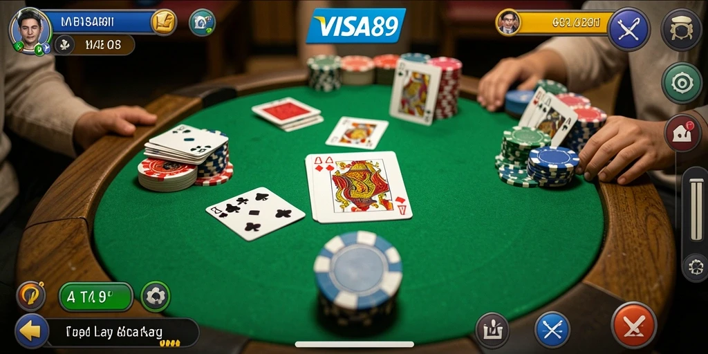 Tampilan gameplay seru dalam permainan Gaple VISA89