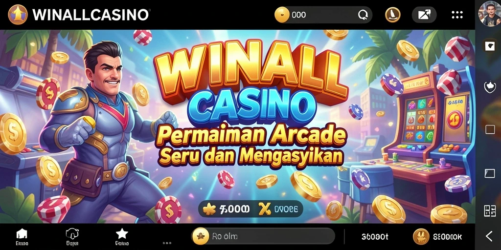 Tangkapan layar menunjukkan gameplay seru WINALLCASINO yang penuh warna.